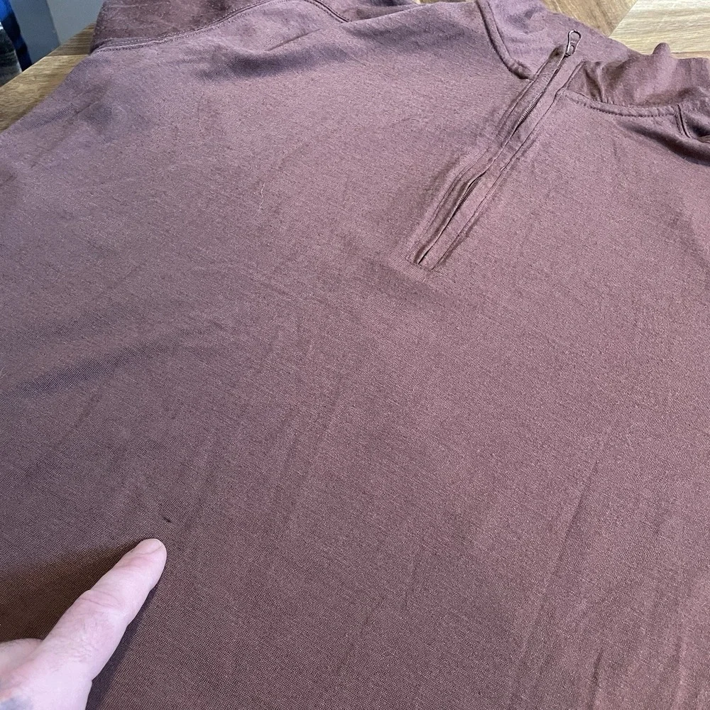 Woolrich Shirt Base Layer Wool Blend 1/4 Zip Mock Neck Pullover‎ Thermal Large